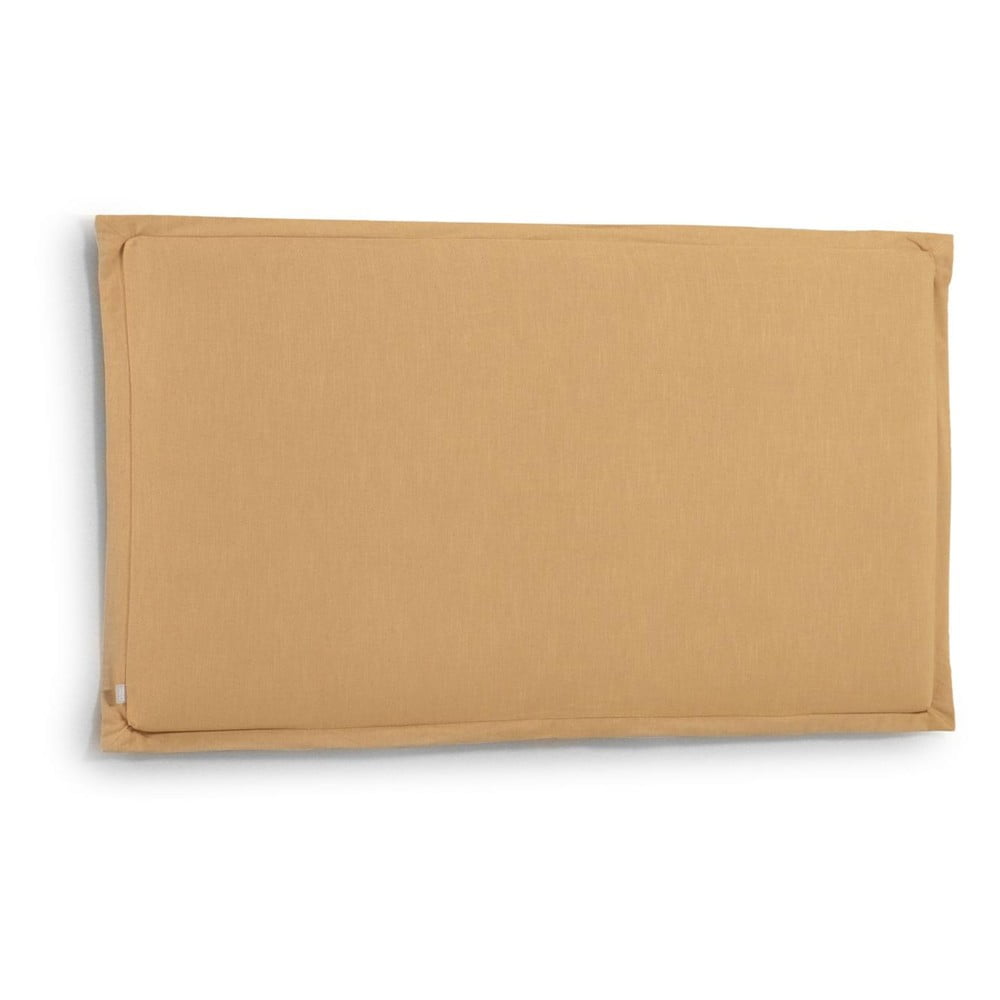 Mustársárga kárpitozott ágytámla 206x106 cm Tanit – Kave Home