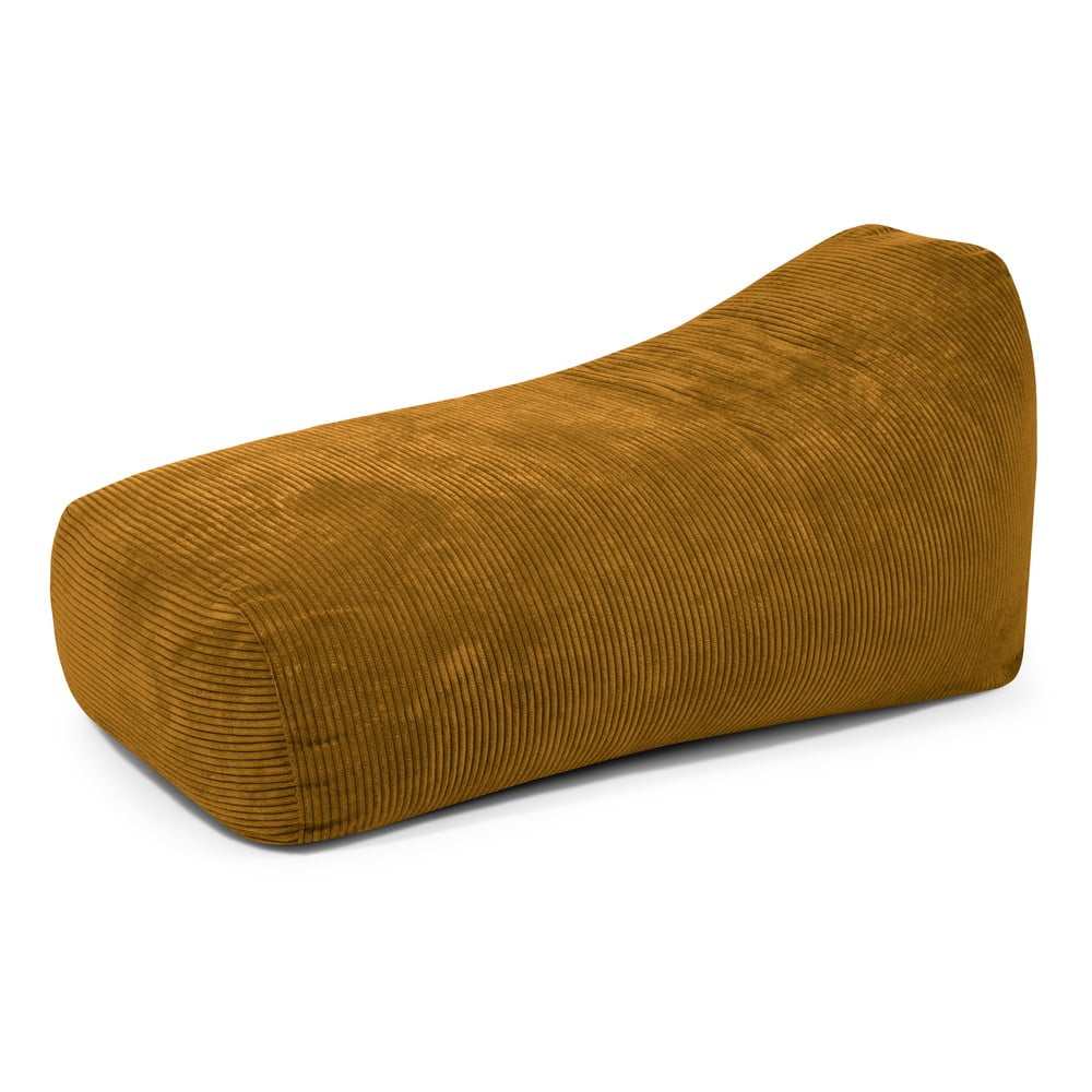 Mustársárga kordbársony babzsákfotel Snug Long 140 – SLOWDOWN