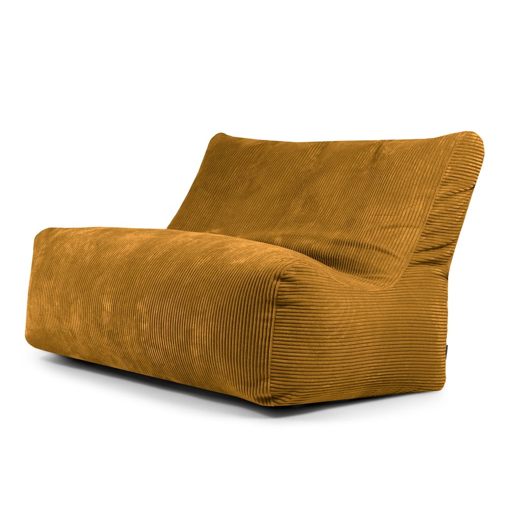 Mustársárga kordbársony babzsákfotel Sofa Seat Lounge – SLOWDOWN