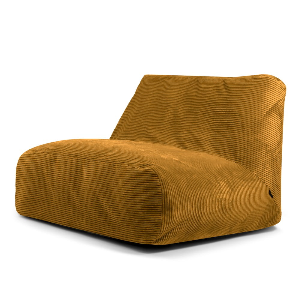 Mustársárga kordbársony babzsákfotel Sofa Tube – SLOWDOWN
