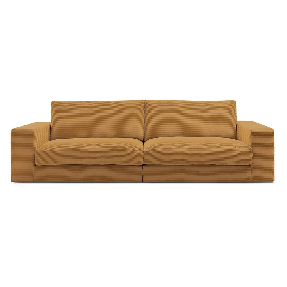 Mustársárga kordbársony kanapé 274 cm Leonard – Bobochic Paris
