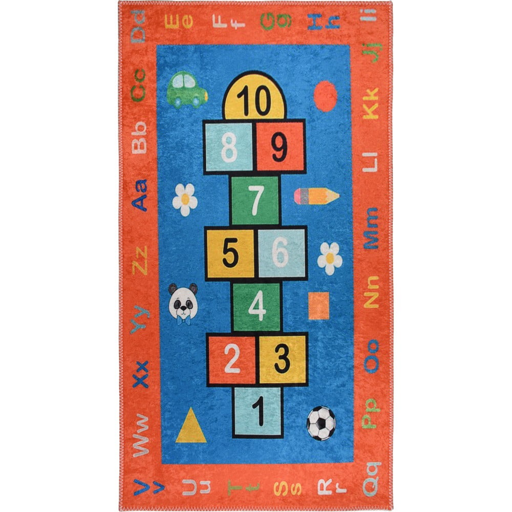 Narancssárga mosható gyerek játszószőnyeg 80x120 cm Hopscotch Orange – Vitaus