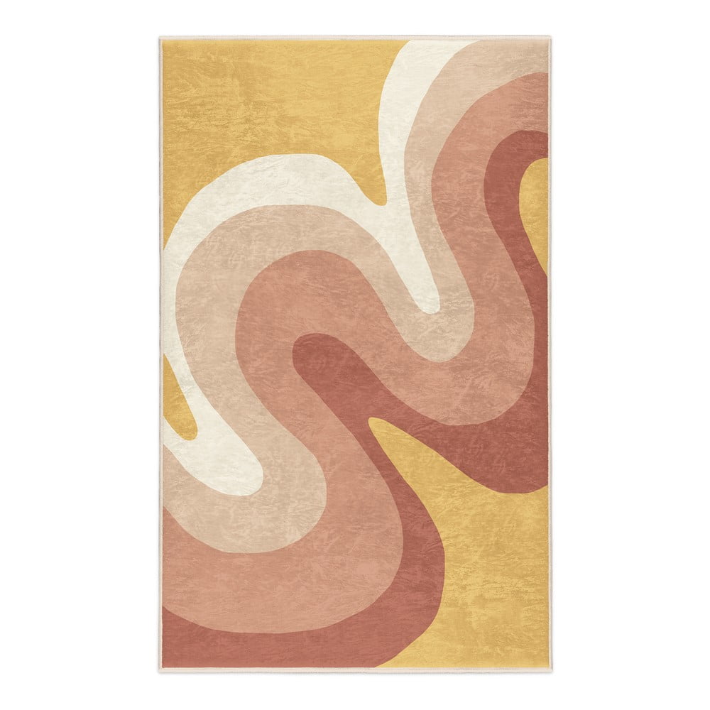 Okkersárga-törtrózsaszín mosható szőnyeg 80x150 cm Strawberry Creamsicle – Mila Home