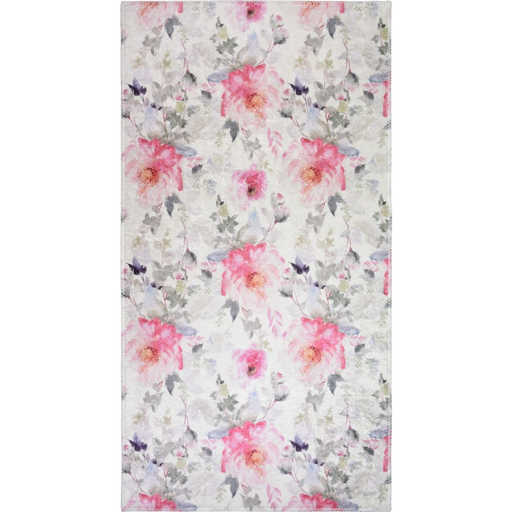 Rózsaszín-elefántcsont színű mosható szőnyeg 120x180 cm Pink Garden – Vitaus