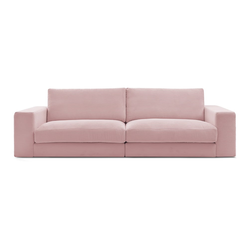 Rózsaszín kordbársony kanapé 274 cm Leonard – Bobochic Paris