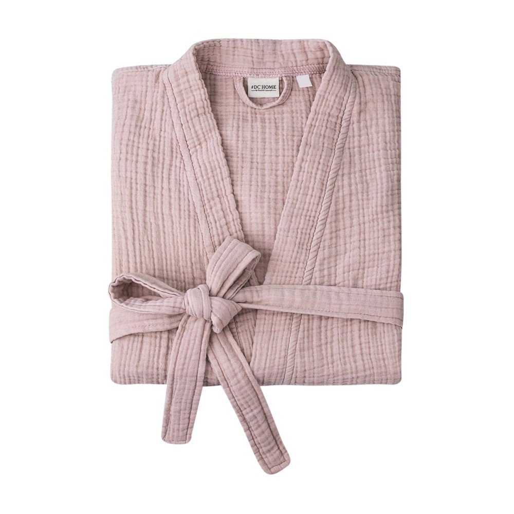 Rózsaszín muszlin fürdőköpeny S/M Kimono – Foutastic