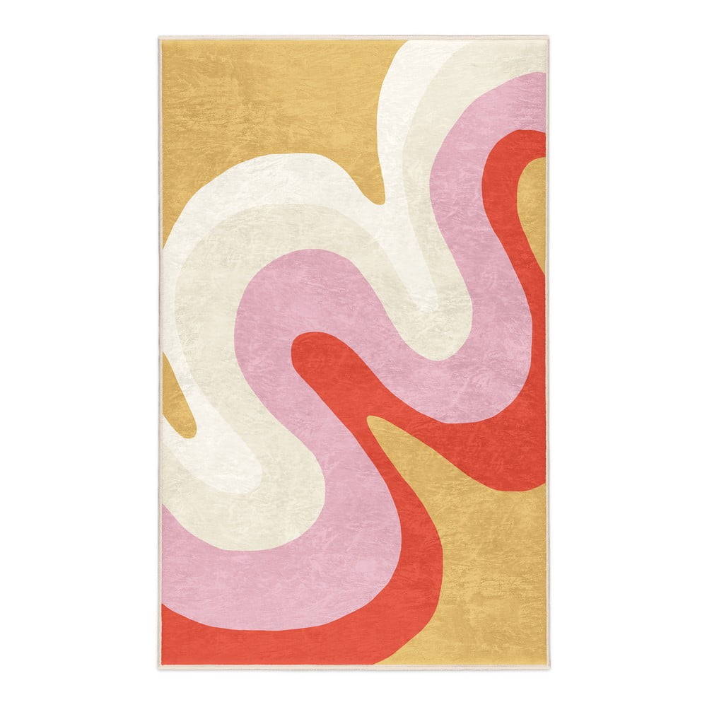 Sárga-rózsaszín mosható szőnyeg 60x100 cm Raspberry Creamsicle – Mila Home