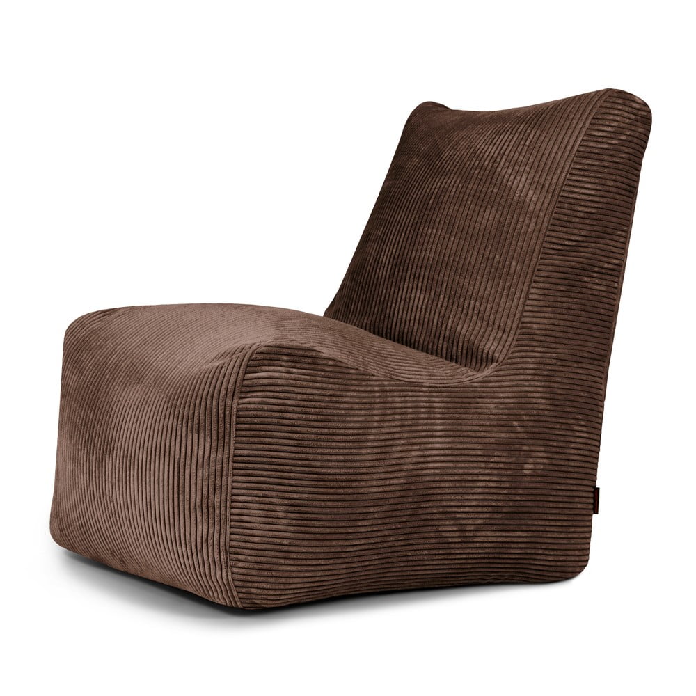 Sötétbarna kordbársony babzsákfotel Seat Lounge – SLOWDOWN
