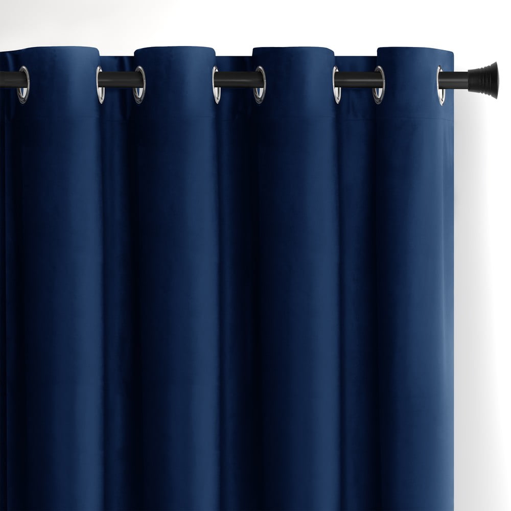 Sötétkék bársony dimout (részleges sötétítő) függöny 140x270 cm Eyelets – Restilo