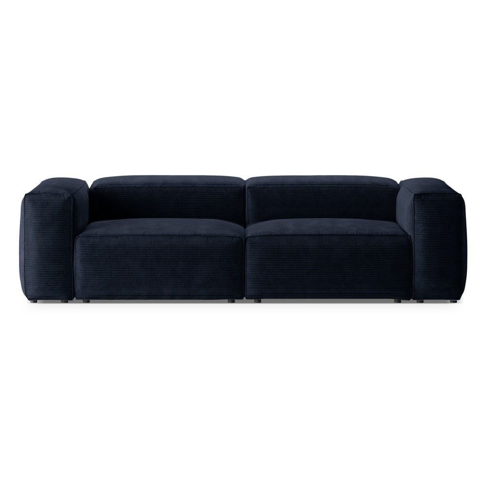 Sötétkék kordbársony kanapé 264 cm Bergano – Cosmopolitan Design