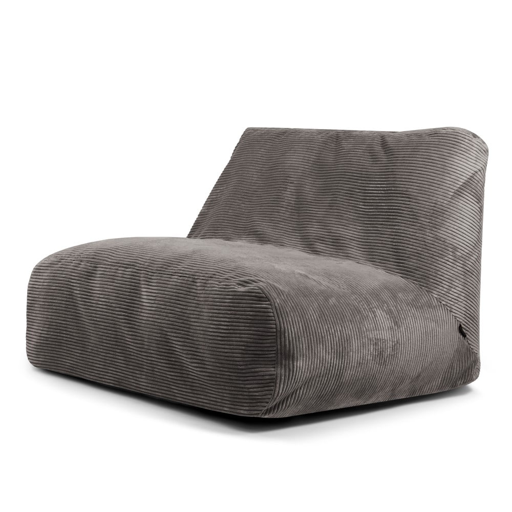 Sötétszürke kordbársony babzsákfotel Sofa Tube – SLOWDOWN