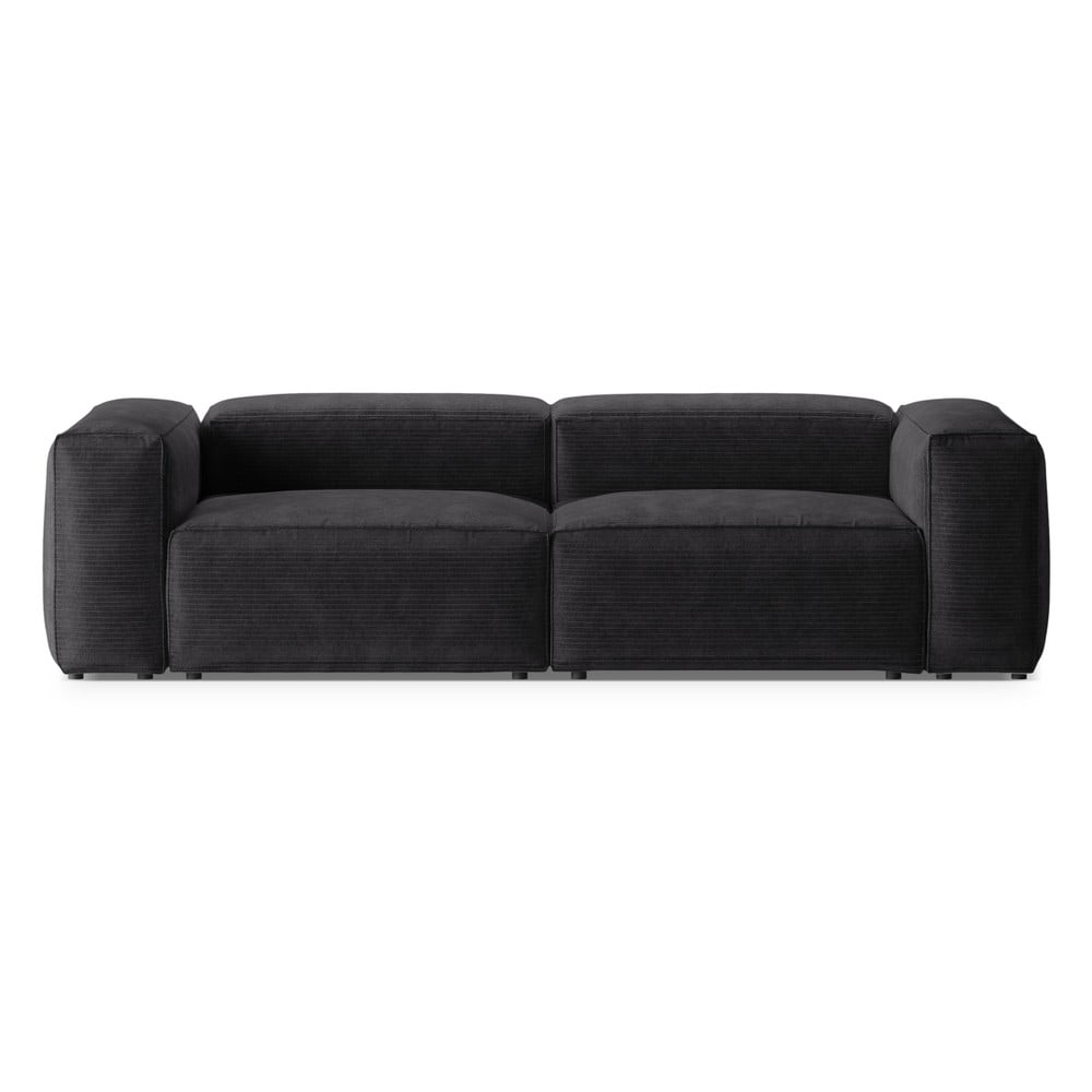 Sötétszürke kordbársony kanapé 264 cm Bergano – Cosmopolitan Design