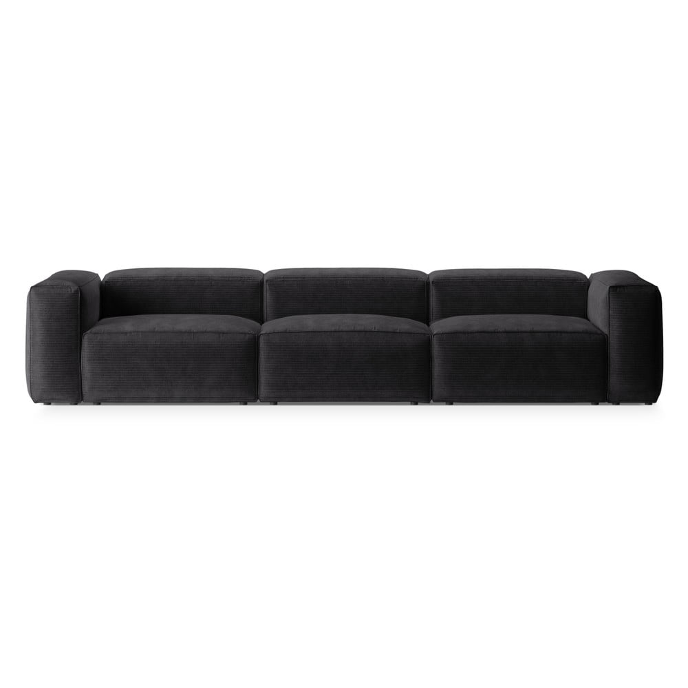 Sötétszürke kordbársony kanapé 364 cm Bergano – Cosmopolitan Design