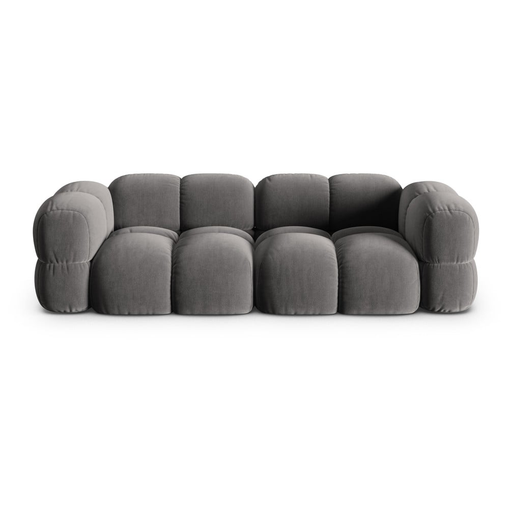 Szürke bársony kanapé 250 cm Loretto – Cosmopolitan Design