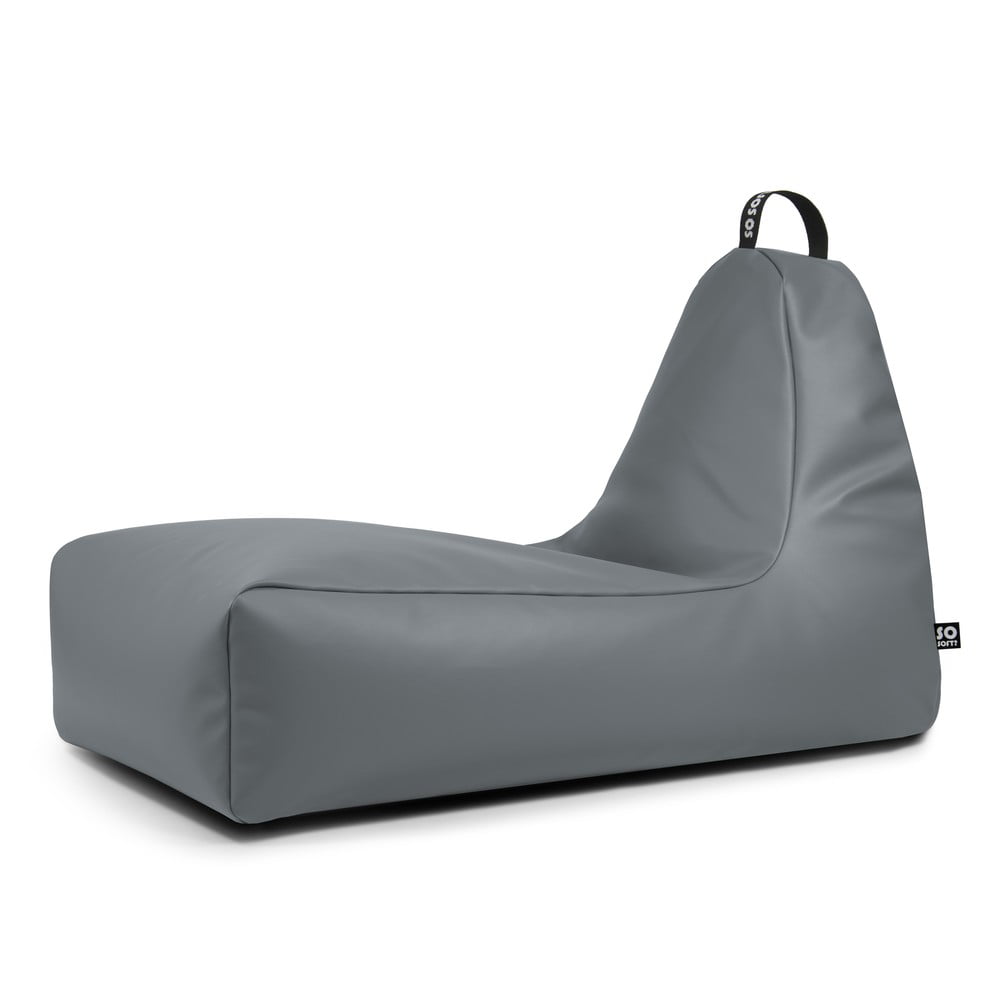 Szürke bőrutánzat babzsákfotel Chill XXL – So Soft?