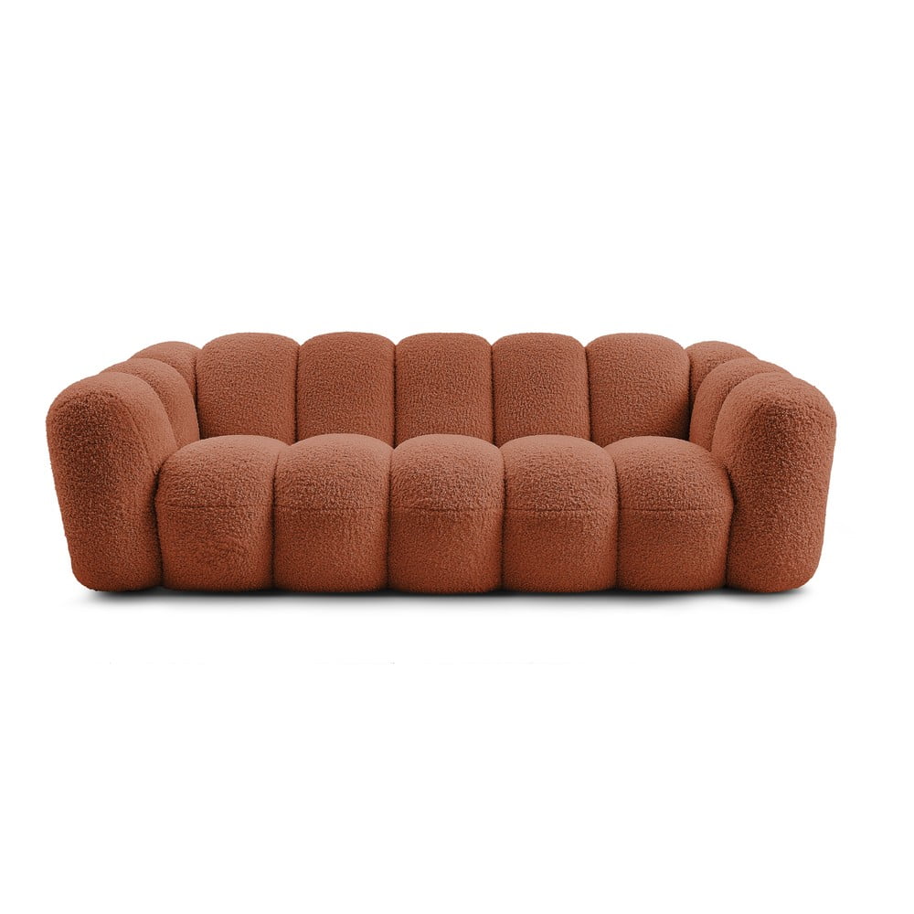 Téglavörös buklé kanapé 232 cm Hippolyte – Bobochic Paris