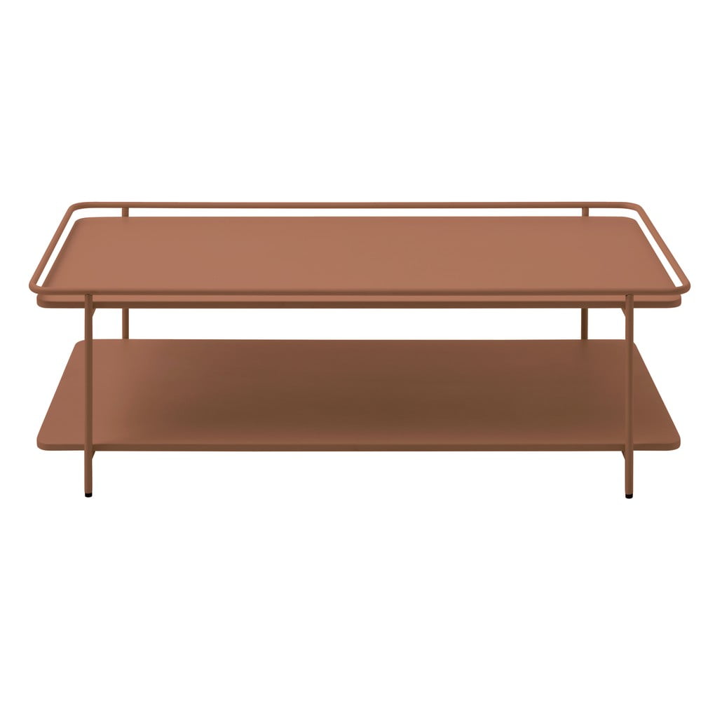 Terrakotta színű fém dohányzóasztal 55x110 cm Yuba – Unique Furniture
