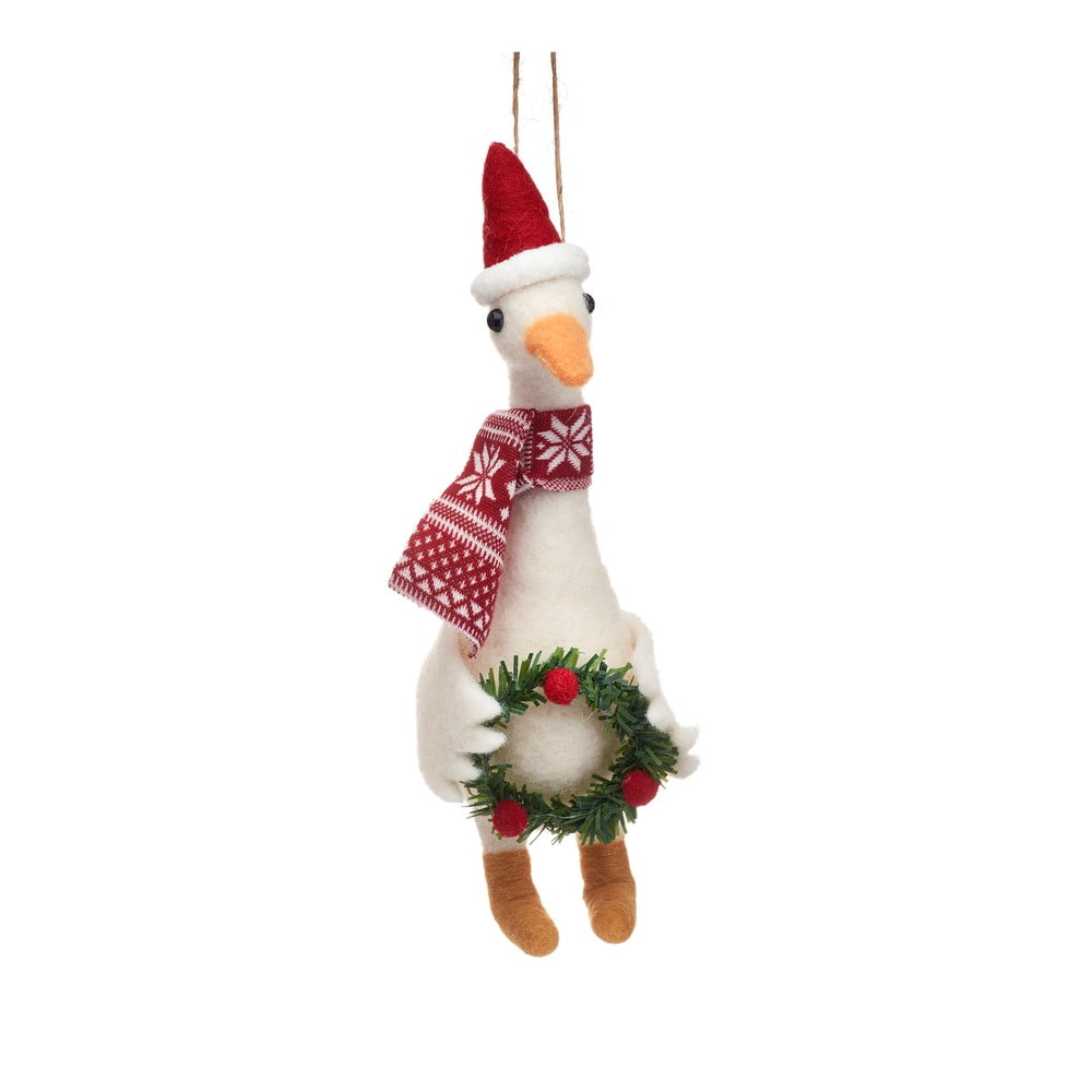 Textil kézzel készített karácsonyfadísz 14 cm Goose – Sass & Belle