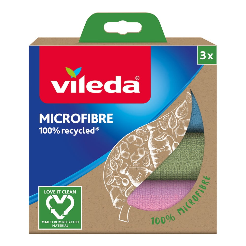 Törlőkendő szett újrahasznosított mikroszálból 3 db-os 30x30 cm - Vileda