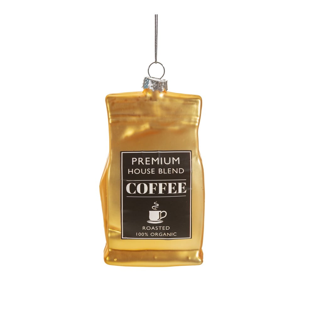 Üveg kézzel készített karácsonyfadísz 10 cm Coffee – Sass & Belle