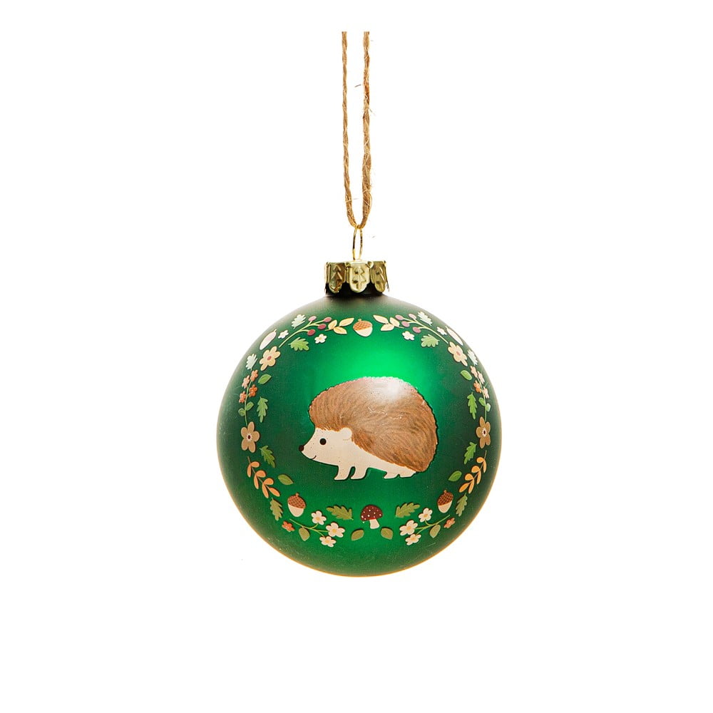 Üveg kézzel készített karácsonyfadísz ø 6 cm Woodland Hedgehog – Sass & Belle