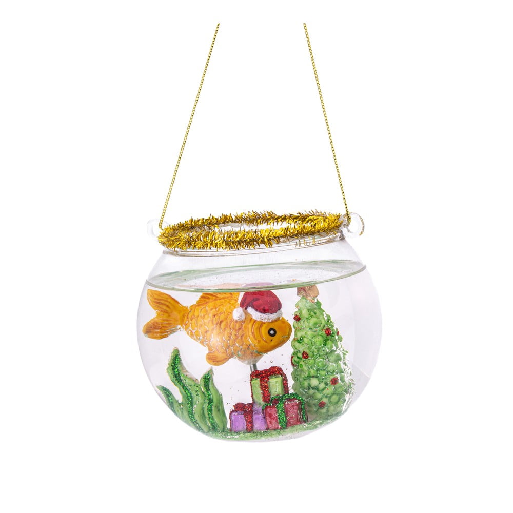 Üveg kézzel készített karácsonyfadísz ø 8 cm Fish Bowl – Sass & Belle