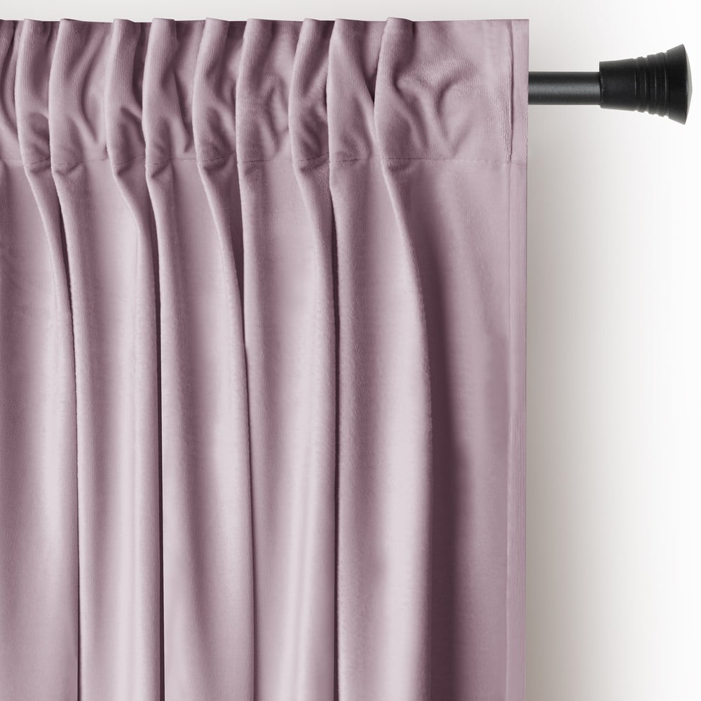 Világos rózsaszín bársony dimout (részleges sötétítő) függöny 140x270 cm Pleat – Restilo