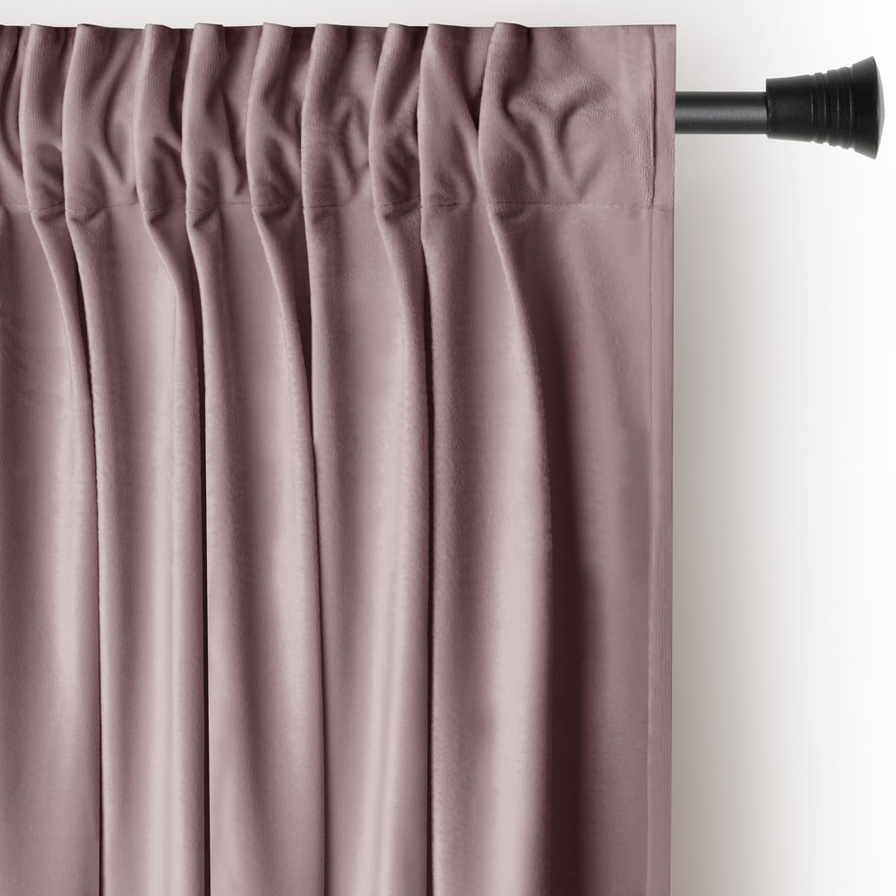 Világosbarna bársony dimout (részleges sötétítő) függöny 140x270 cm Pleat – Restilo