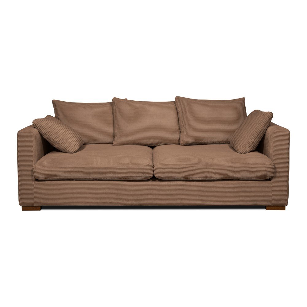 Világosbarna kordbársony kanapé 220 cm Comfy – Scandic