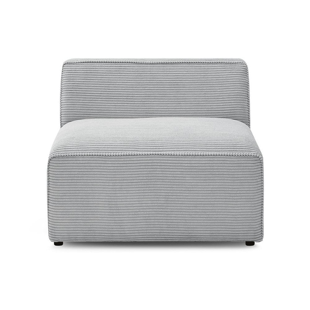 Világosszürke kordbársony kanapé modul (középső rész) Megeve – Bobochic Paris