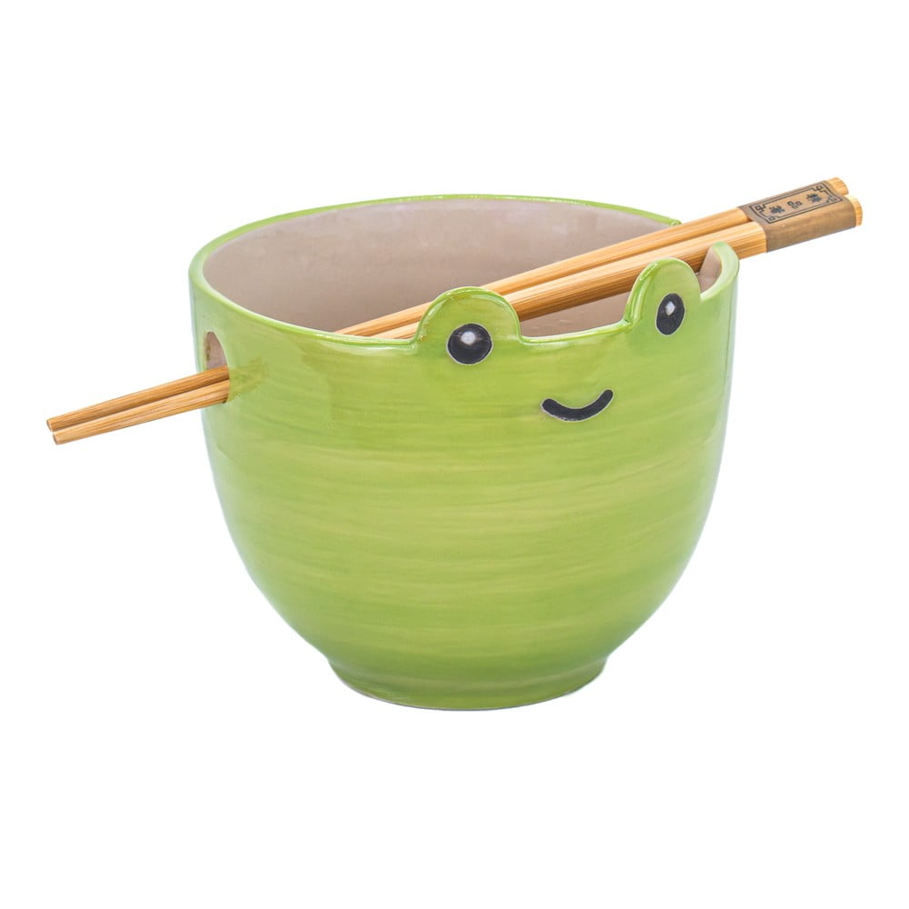 Zöld agyagkerámia tálka 450 ml Frog – Sass & Belle