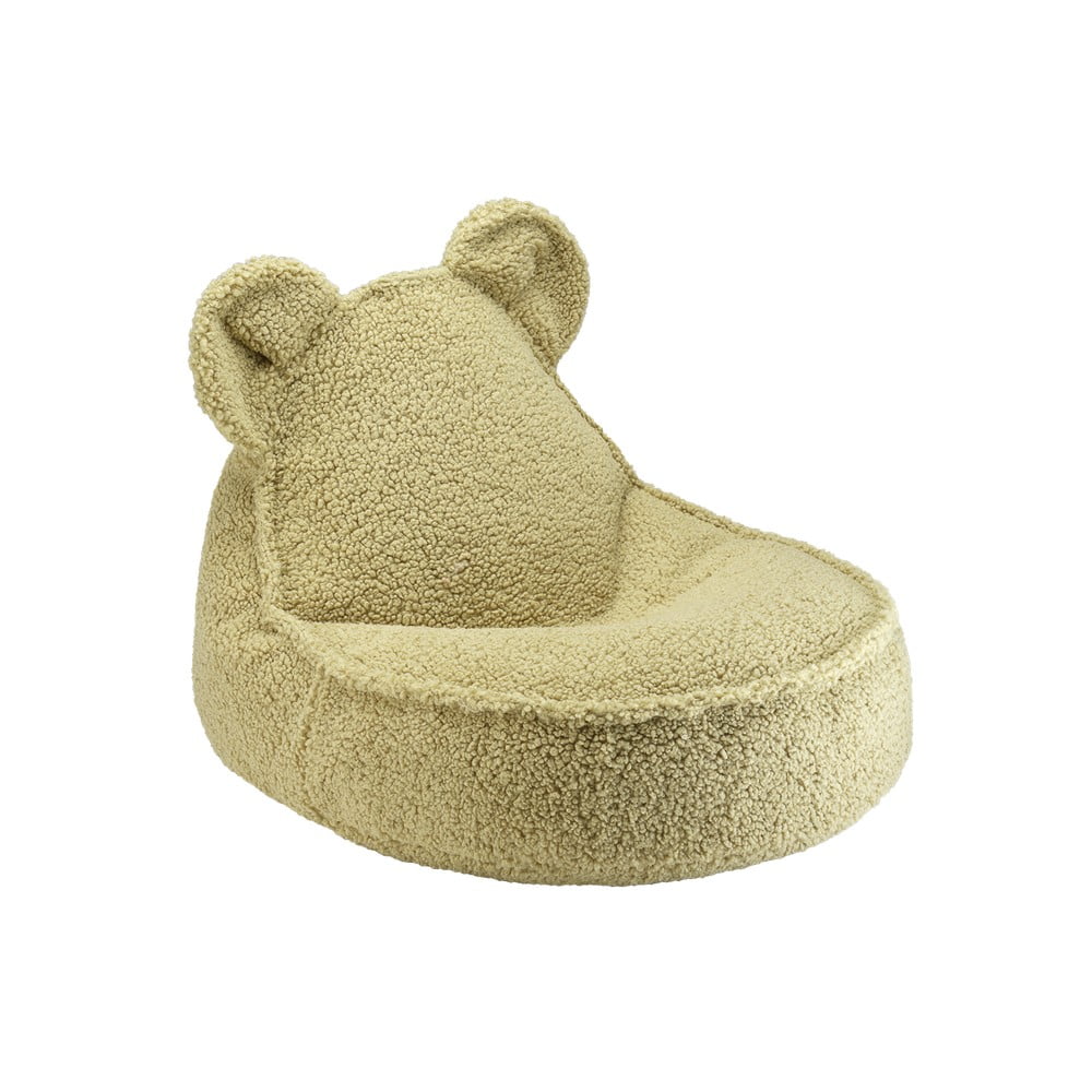 Zöld buklé gyerek babzsákfotel Bear – Wigiwama