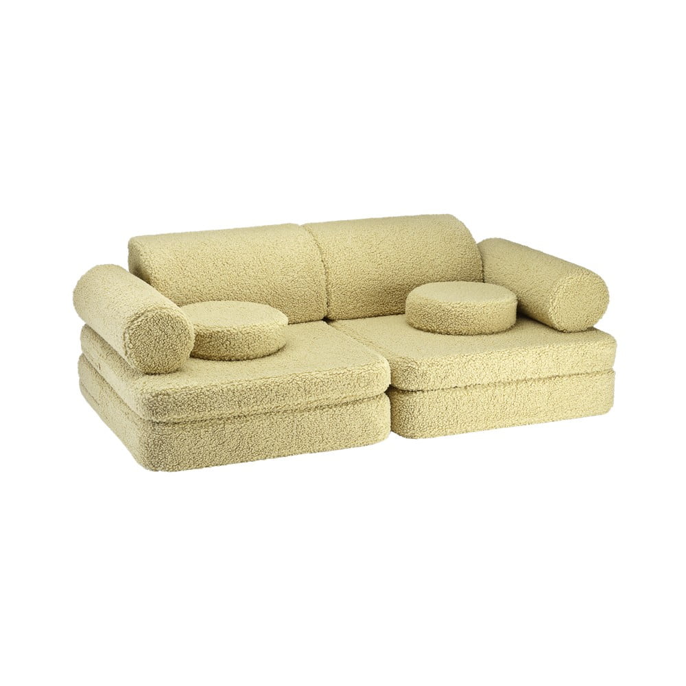 Zöld buklé gyerek kanapé 132 cm Settee – Wigiwama