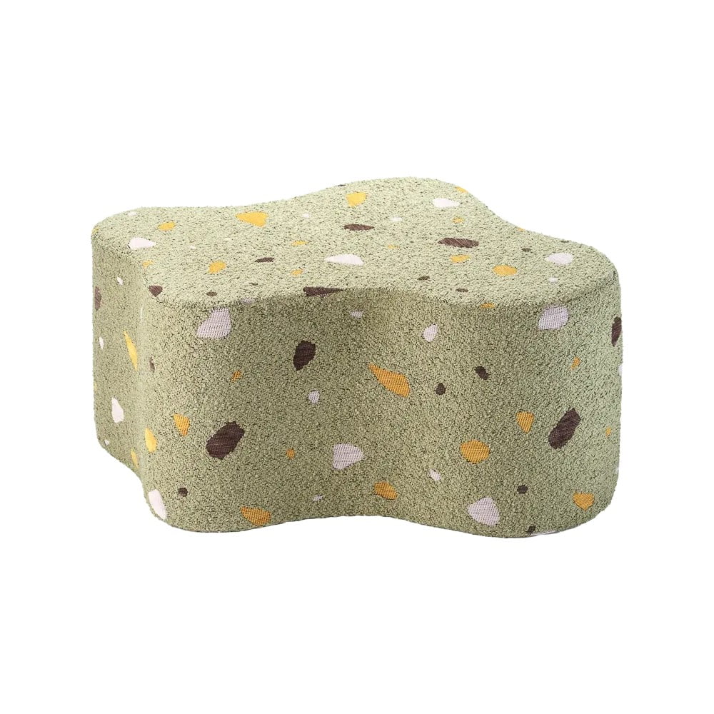 Zöld buklé-zsenília gyerek puff Terrazzo Cloud – Wigiwama
