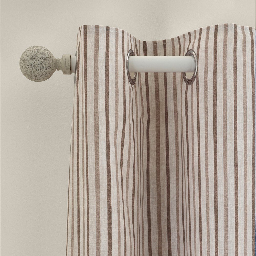 Barna függöny szett 2 db-os 168x137 cm Logan Stripe – Catherine Lansfield