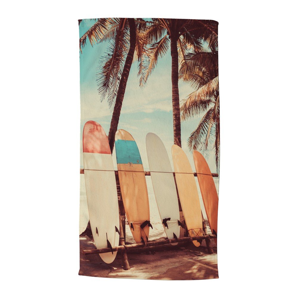 Bársony strandtörölköző 100x180 cm Vintage Surf – Good Morning