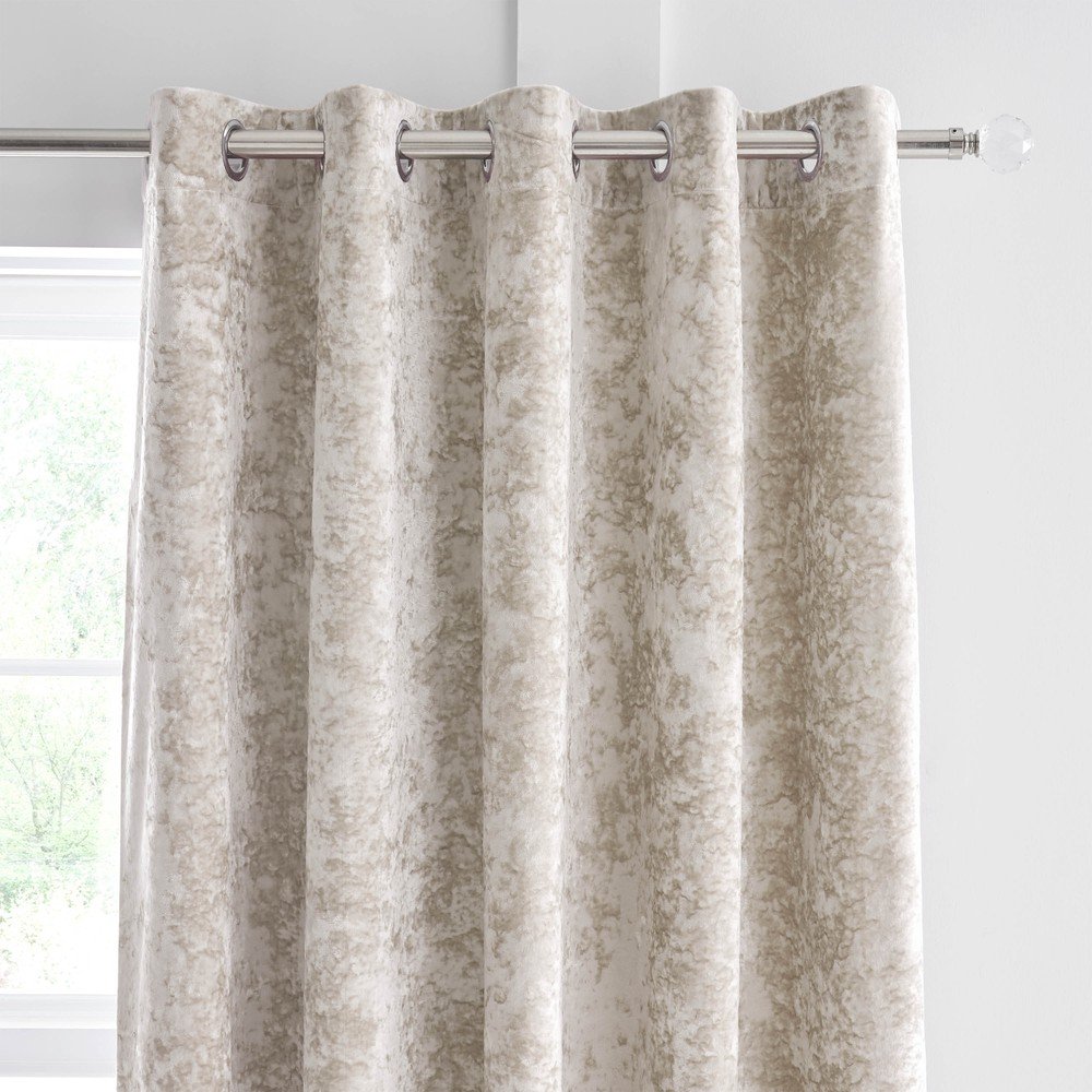 Bézs bársony függöny szett 2 db-os 229x229 cm Crushed Velvet – Catherine Lansfield