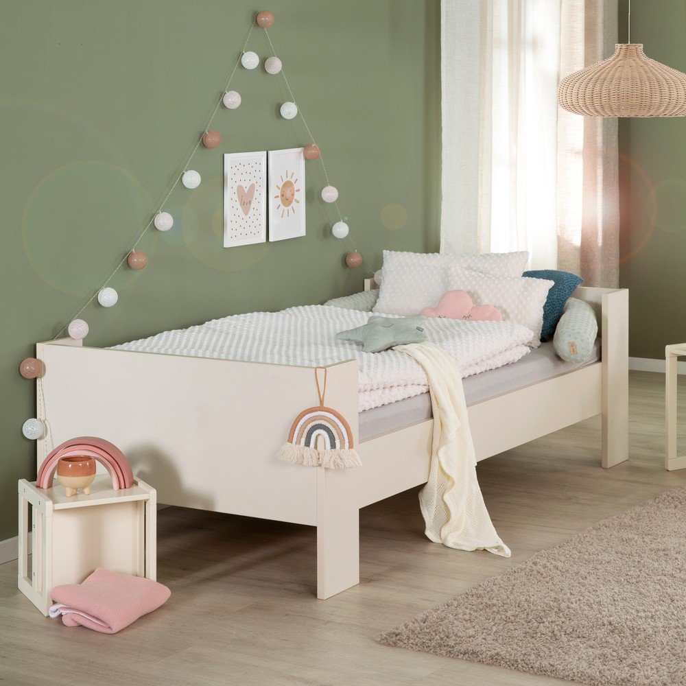 Bézs bővíthető gyerekágy ágyrács nélkül 90x200 cm Flexi Grow – Roba