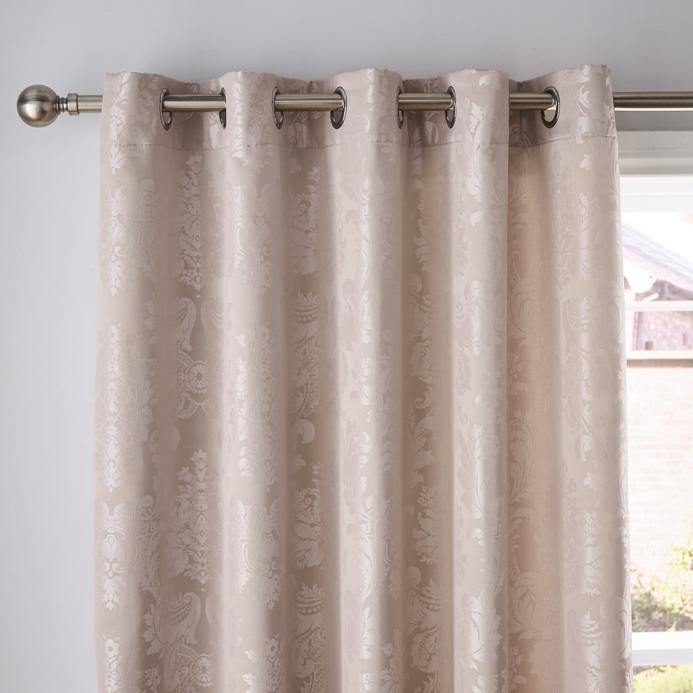 Bézs damaszt függöny szett 2 db-os 168x183 cm Damask Jacquard – Catherine Lansfield