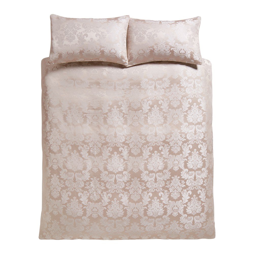 Bézs kétszemélyes-hosszabbított damaszt ágyneműhuzat 230x220 cm Damask Jacquard – Catherine Lansfield
