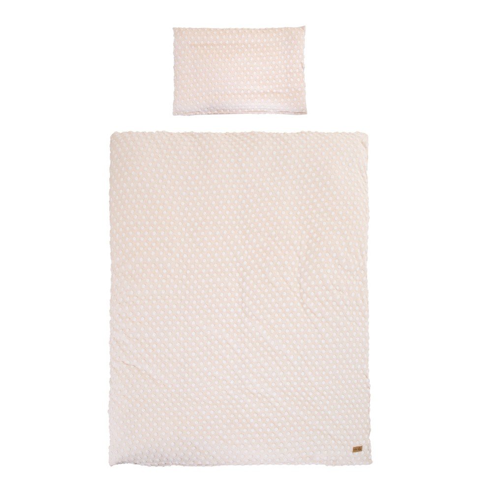 Bézs pamutkeverék gyerek ágyneműhuzat babaágyhoz 100x135 cm Frosty Almond – Roba