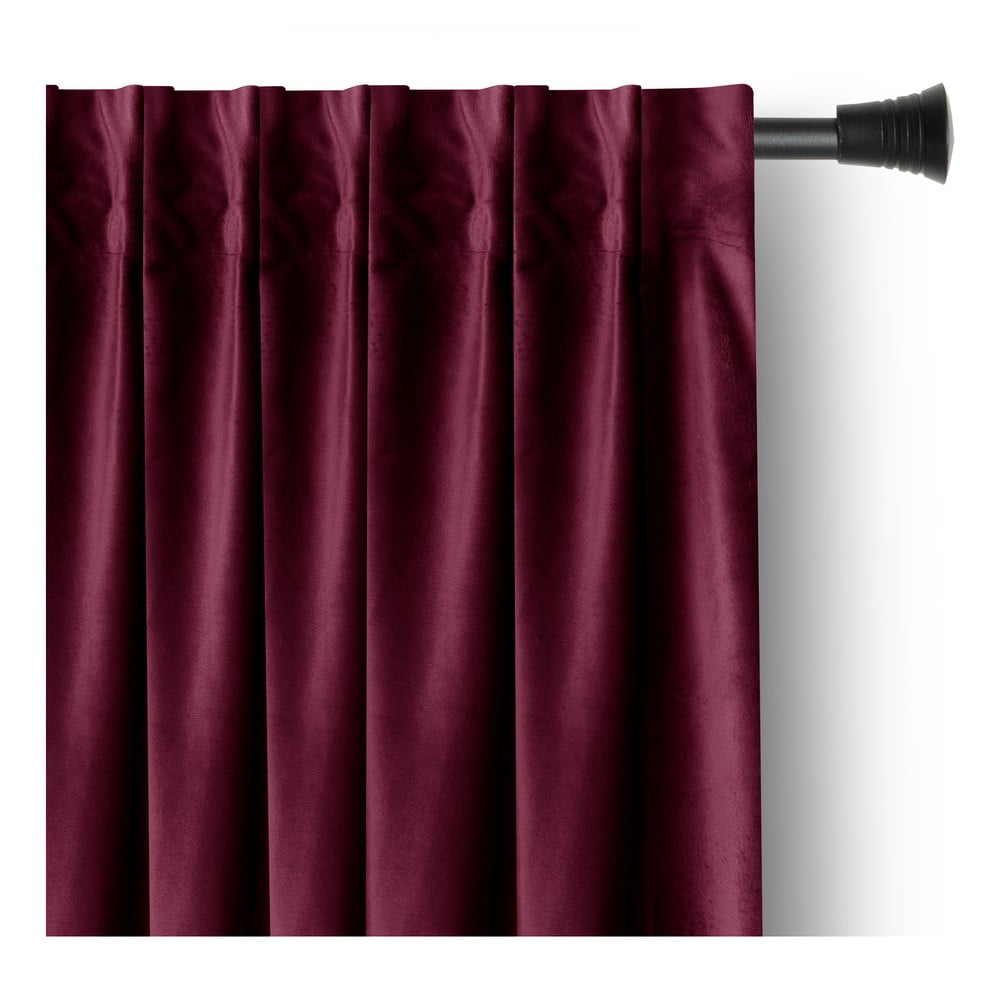 Borvörös bársony dimout (részleges sötétítő) függöny 140x245 cm Pleat – Restilo