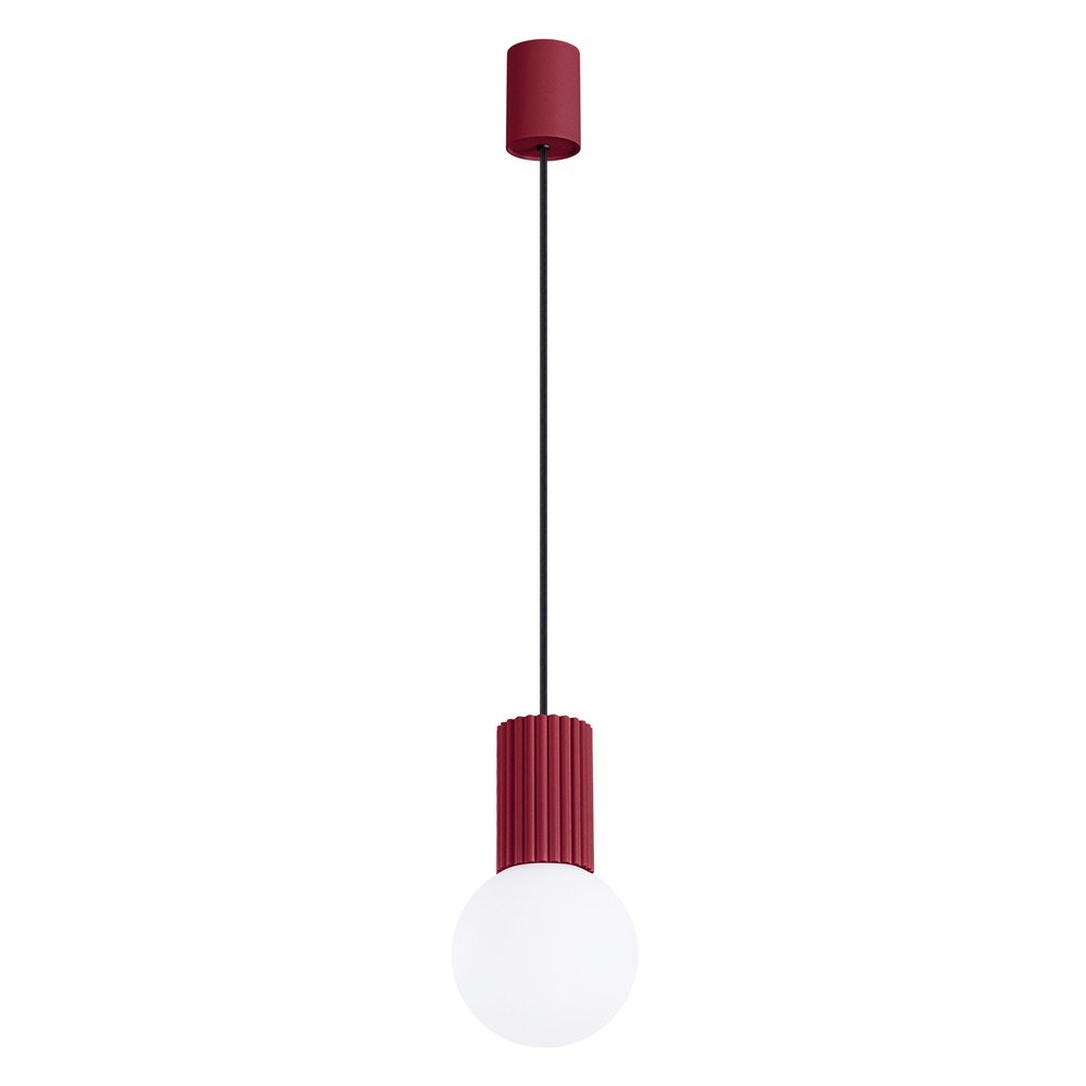 Borvörös függőlámpa üveg búrával ø 12 cm Orbital – Nice Lamps