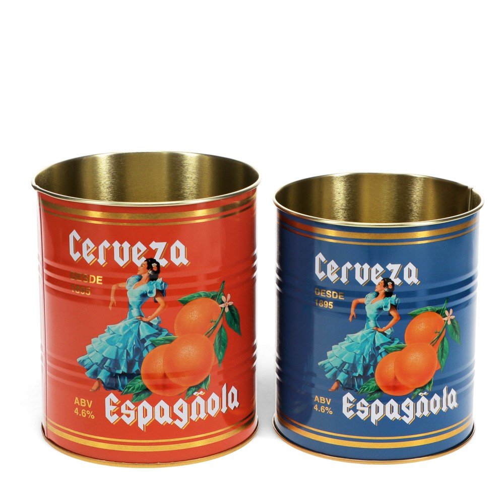 Dekoratív ón tárolódoboz szett 2 db-os ø 11x13 cm Cerveza Española – Rex London