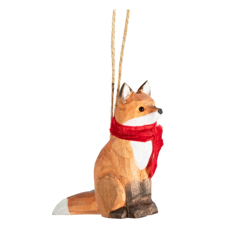 Fa kézzel készített karácsonyfadísz 7 cm Fox – Sass & Belle
