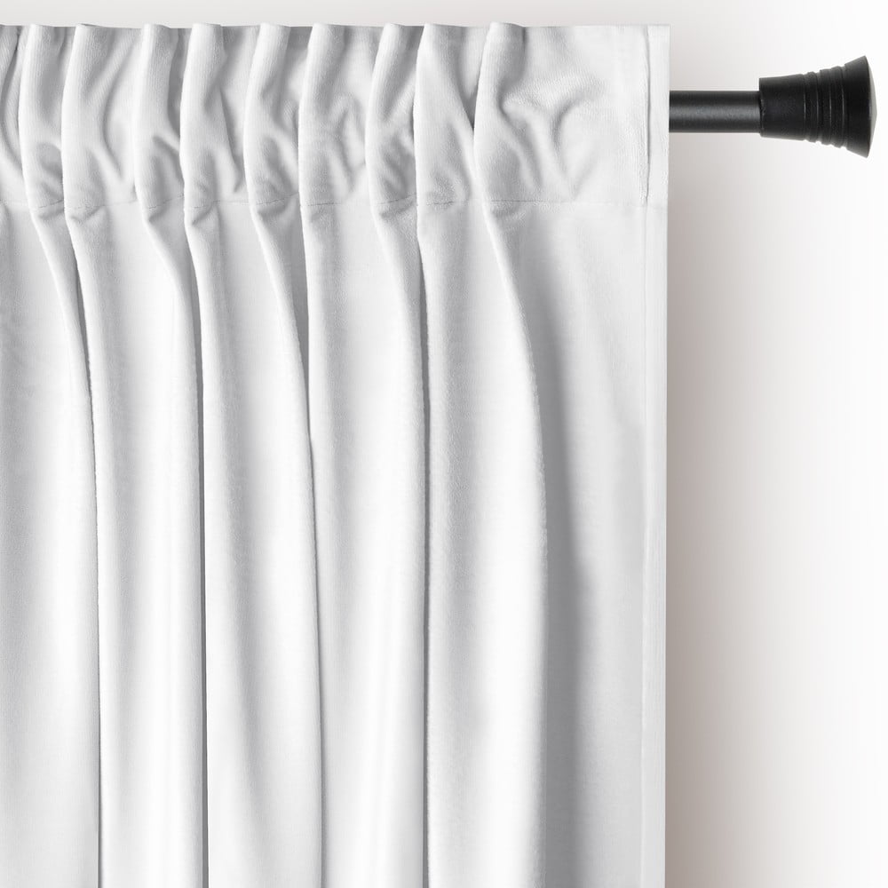 Fehér bársony dimout (részleges sötétítő) függöny 140x245 cm Pleat – Restilo