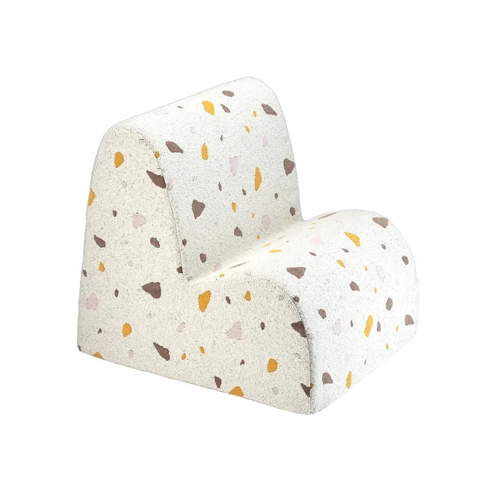 Fehér buklé-zsenília gyerek fotel Terrazzo Cloud – Wigiwama