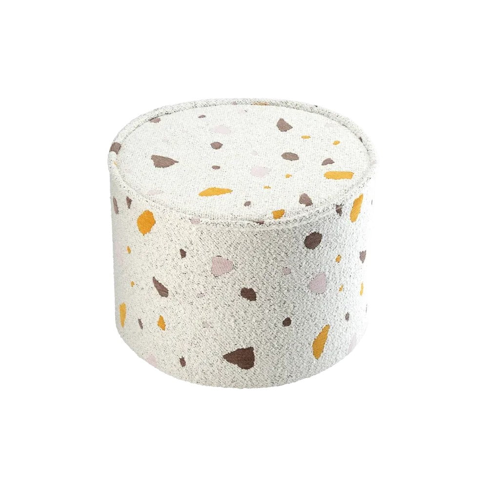 Fehér buklé-zsenília gyerek puff Terrazzo – Wigiwama
