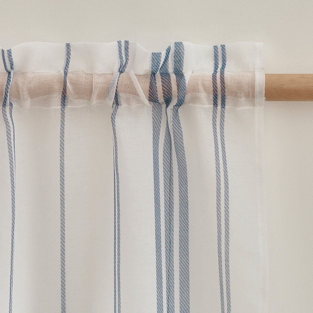 Fehér voile fényáteresztő függöny 140x122 cm Harbour Stripe – Catherine Lansfield