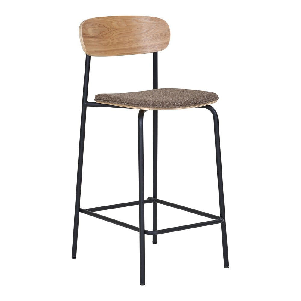 Fekete-barna rakásolható bárszék kőrisfa dekorral (ülésmagasság 66 cm) Estepona – House Nordic